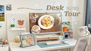 Desk Tour 2022 โต๊ะทำงานที่น่านั่งที่สุด✨ แปะพิกัดทุกชิ้น แต่งตามได้เลย Peanut Butter [upl. by Valeria]