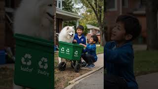 SamoyedGarbagePicker ai dogbreeds trendingshorts garbagetruck samoyed puppies dog dogs [upl. by Maison]