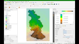 Styling of streams catchment and flow direction in QGIS [upl. by Nnaael]