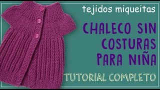 Cómo tejer un chaleco sin costuras para niña Subtitles available [upl. by Emearg415]