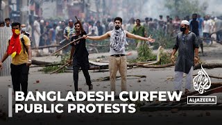 Bangladesh imposes curfew deploys army as job quota protests continue [upl. by Lonnie]