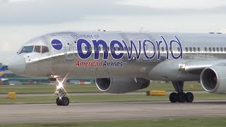 American B752 oneworld takeoff at Manchester [upl. by Legge]