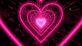 Heart Tunnel Background💖Pink Heart Tunnel  Neon Heart Background Video  Wallpaper Heart 3Hours [upl. by Iarised626]