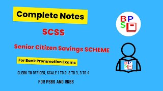 Senior Citizen Savings Scheme SCSS Notes Bank Promotion Study bankpromotion bankpromotionexam [upl. by Sosna]