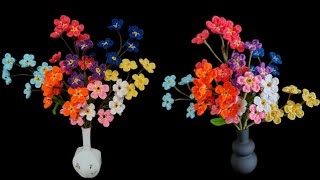 How to crochet ForgetMeNot flowers for beginners [upl. by Aisetra127]