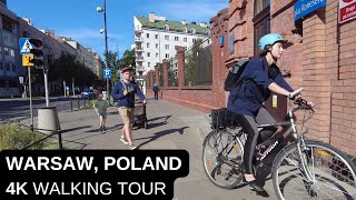 City walks series  Warsaw Poland 4K walking tour [upl. by Erodisi]