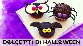 Dolci per Halloween ragnetti pipistrelli e gufetti  Ricetta Semplice e Veloce [upl. by Reinnej847]