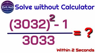 can you solve this math problem without calculator   Zero Math [upl. by Demona]