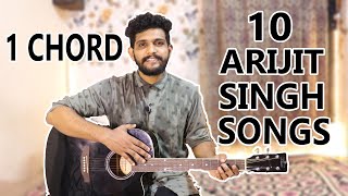 1 Chord 1 trick  Play 10 Arijit Singh songs on guitar using  for Beginners  by Kaustubh Naik [upl. by Galan]