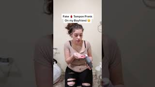 Fake Tampon Prank on boyfriend 🩸 shorts [upl. by Godden]