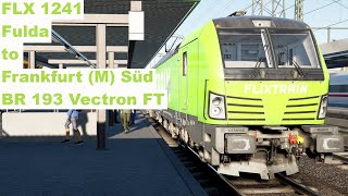 FLX 1241  Fulda to Frankfurt Main Süd  BR 193 Vectron FT  200 kmph LZB [upl. by Saduj968]