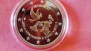 2 euro € MONACO 2013 20eme anniversaire admission à l ONU [upl. by Aylward]