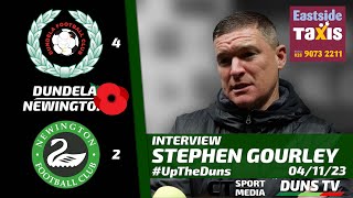 Stephen Gourley Interview  Dundela Vs Newington  4th Novemeber 2023 [upl. by Toddy]