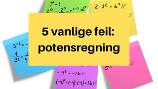 Potensregning 5 vanlige feil [upl. by Ennayr]