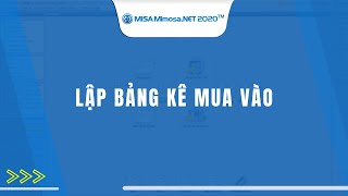 Lập bảng kê mua vào  MISA MIMOSANET [upl. by Marie]