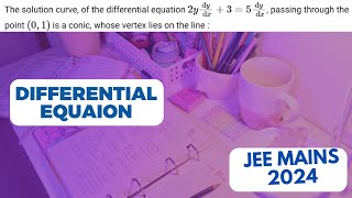 The solution curve of the differential equation 2y dydx  3  5 dydx  passing through the point [upl. by Jobey]