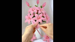 beautiful flowers with pipe cleaners diy pipedecor creativedecorations flowers handmade craft [upl. by Eceinaj1]