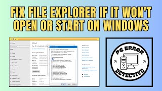 How to Fix File Explorer if it Wont Open or Start on Windows [upl. by Anirres]