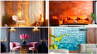 Accent Wall Ideas For Living Room  Wall Panels Home Decor  Wooden Slat Wall  Accent Wall Lights [upl. by Domph184]