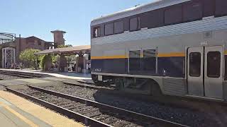 Late Amtrak Capitol Corridor 724 at Martinez Station with CDTX 6963 Cab Car and 2107 SC44 [upl. by Geraldina]