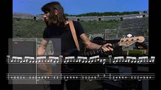 Pink Floyd  Echoes Pt 1 Live at Pompeii  Bass Tab Playalong [upl. by Joyan]