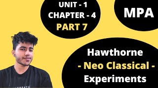 47 Hawthorne Experiment Neo Classical Approach of Management principles 1st Sem BCom Hons BBA BMS [upl. by Nivets697]