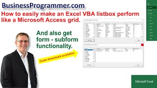 How To Make An Excel VBA Listbox Behave Like A Grid [upl. by Boak]