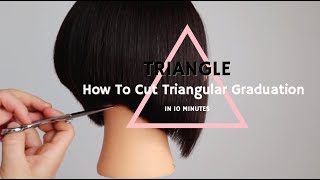 HOW TO CUT A CONCAVE BOB HAIRCUT IN 10 MIN How To Cut Basic Triangular Graduation Haircut Tutorial [upl. by Addiel679]