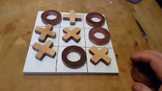 Making a Tic Tac Toe Noughts and Crosses game from scrap wood [upl. by Jackelyn]