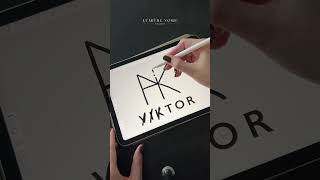 Viktor  Procreate Name Logo Design 💫 logodesign designprocess adobeillustrator procreate [upl. by Krawczyk]