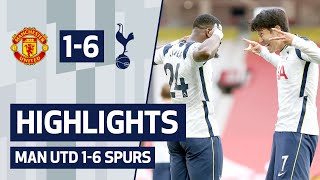 HIGHLIGHTS  MANCHESTER UNITED 16 SPURS  Ndombele Son Kane amp Aurier score in emphatic win [upl. by Ketchan]