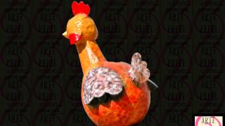 POULE en papier mâché réalisée par Arte Papel Studio [upl. by Larok]