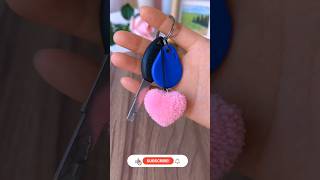 Diy wool pom pomheart pom pompom making wool craft pompom Keychain diytrending [upl. by Aloisius]