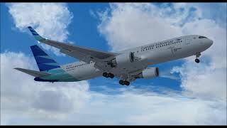 BOEING 767 300ER GARUDA INDONESIA LANDING AT FRANKFURT INTL AIRPORT FS9 HD [upl. by Yknip]