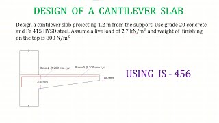 Design of Cantilever Slab [upl. by Sible857]