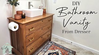 DRESSER into BATHROOM VANITY  Vessel Sink Vanity [upl. by Paehpos]