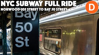 R68 D Train Full Ride from Norwood205 St to Bay 50 St  NYC Subway [upl. by Suilenroc157]