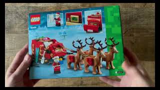 Lego Seasonal set 40499 Santas Sleigh unboxing and speed build [upl. by Nellda]