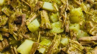 CARNE DE RES DESEBRADA EN SALSA VERDE CON PAPAS 😋 [upl. by Aiak]