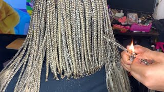 Ash Blonde Short Box Braids  Custom Blended Braiding Hair [upl. by Onid395]