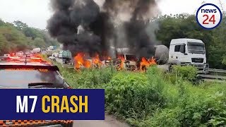 WATCH  Fiery crash on Durban’s M7 kills one injures scores [upl. by Warfold]