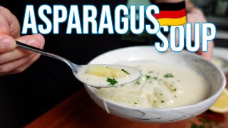 Creamy Delicious amp Easy German Asparagus Creme Soup  Spargel Soup Recipe [upl. by Raynard]