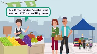 Einkaufen im Supermarkt amp auf dem Markt  Deutsch lernen [upl. by Oznarol654]