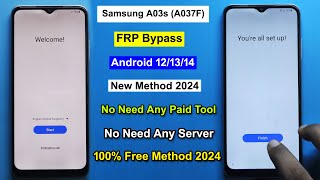 Samsung A03s FRP Bypass Android 1213  GmailGoogle Account Remove Samsung A037F Easy Method 2024 [upl. by Noteek]