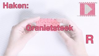 Granietsteek basis rechtshandig  Leren Haken en Breien [upl. by Moffit]