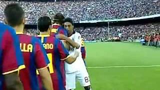 FC Barcelona Vs AC Milan Ronaldinho Return of the King 25 08 10 YouTube [upl. by Ttcos]