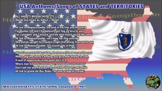 Massachusetts State Song ALL HAIL TO MASSACHUSETTS with music vocal and lyrics [upl. by Askwith]