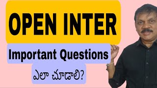 IMPORTANT QUESTIONS FOR OPEN INTER STUDENTS [upl. by Repsaj]