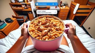 Creamy Cajun Chicken Pasta in my Dorm Room and how to make it [upl. by Hera]