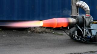 Jet engine afterburner test with DIY Gasturbine [upl. by Halyk]